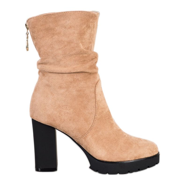 Bella Paris Stivali Alti Sulla Piattaforma beige
