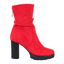 Bella Paris Stivali con plateau alto rosso