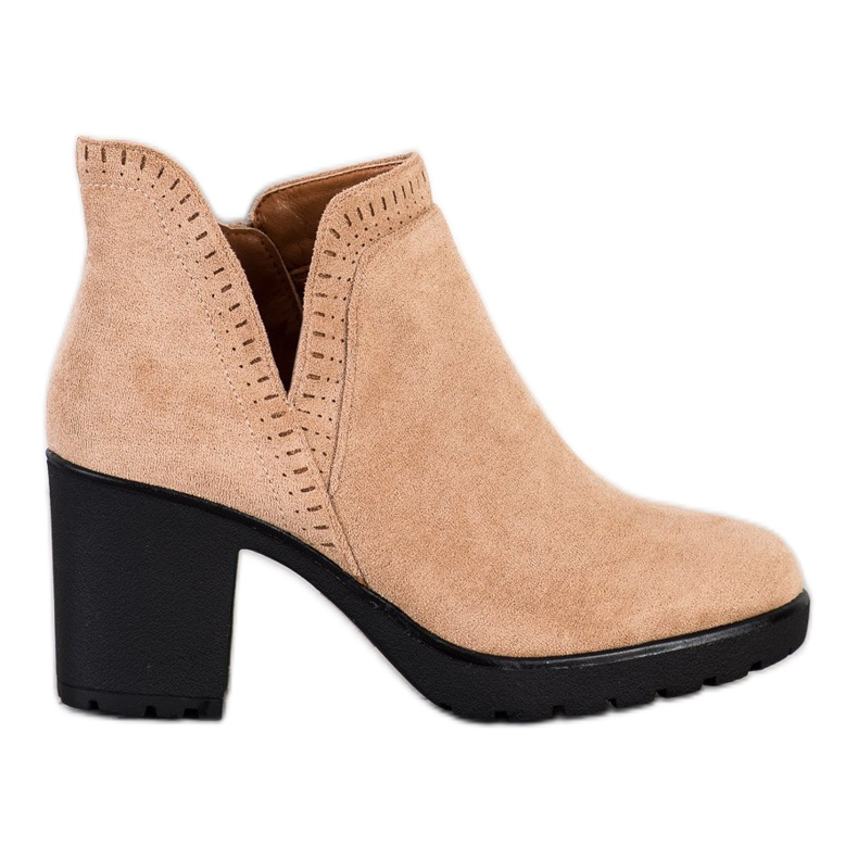 Bella Paris Stivaletti Scamosciati Con Taglio beige