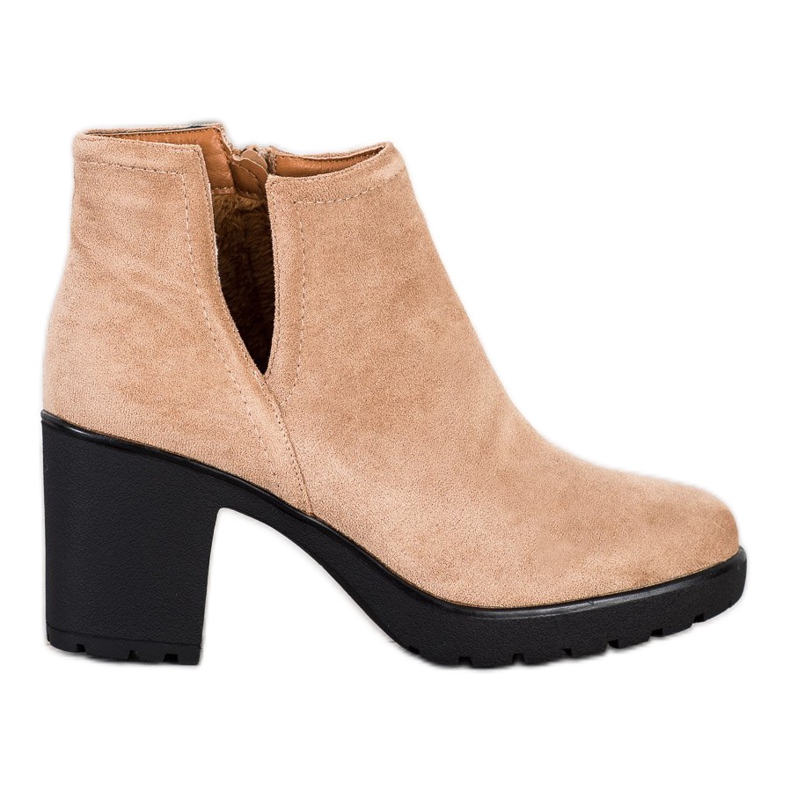 Bella Paris Stivaletti Beige Con Un Taglio