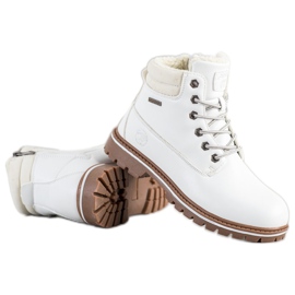 SANDIC Trappers bianchi con pelle di pecora bianco