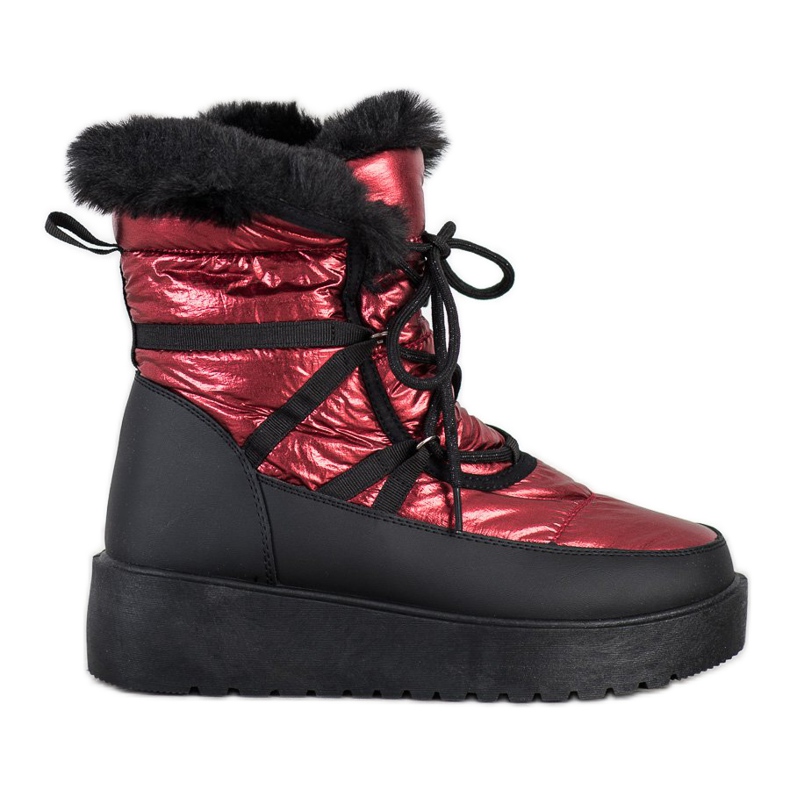 SHELOVET Stivali da neve sulla piattaforma nero rosso