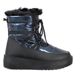 SHELOVET Stivali da neve sulla piattaforma nero blu
