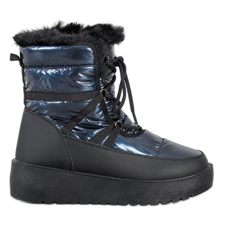 SHELOVET Stivali da neve sulla piattaforma nero blu