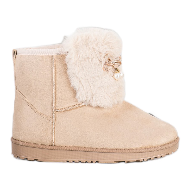 Queentina Mukluki caldo con ornamento beige
