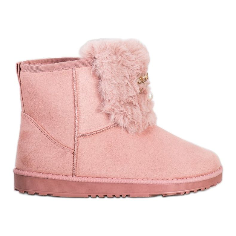 Queentina Mukluki caldo con ornamento rosa