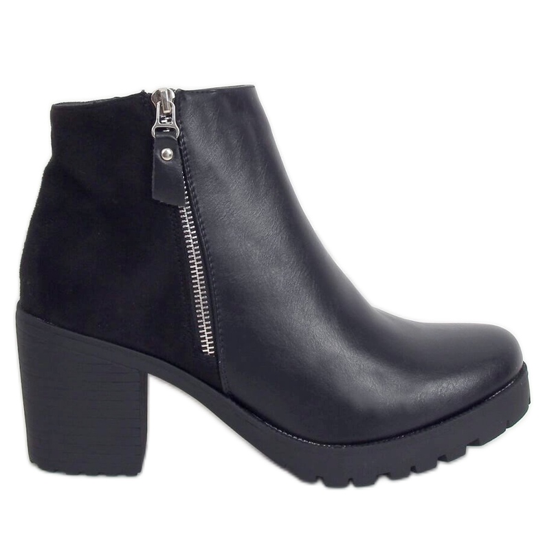 Stivali neri con tacco largo J802 Black nero