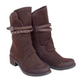 Marrone ST-05P Stivali militari da donna marroni