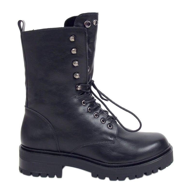Stivaletti militari neri stringati NC1092 Black nero