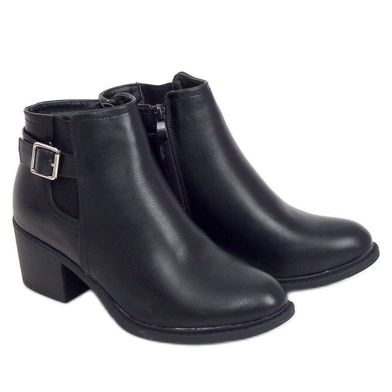 Stivali neri con tacco basso J101 Black nero