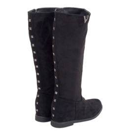 Stivali neri con zeppa nascosta ST-11P Black nero