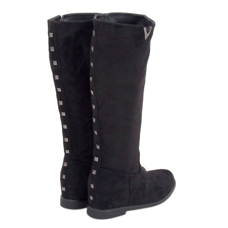 Stivali neri con zeppa nascosta ST-11P Black nero