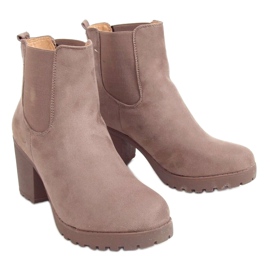 Stivaletti Chelsea con tacco largo, beige B2880FE-KB Khaki