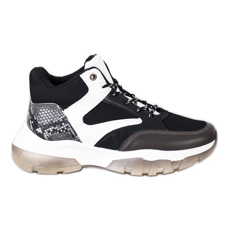SHELOVET Scarpe da ginnastica casual bianca nero grigio