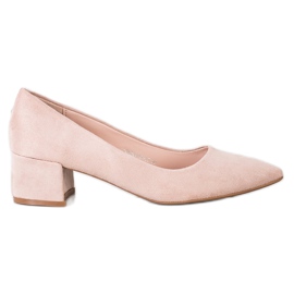 SHELOVET Décolleté con tacco basso beige rosa