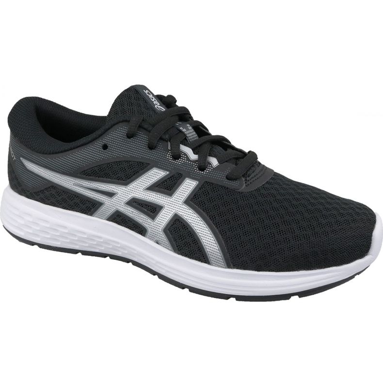 Scarpe da corsa Asics Patriot 11 Gs Jr 1014A070-002 nero d'argento grigio