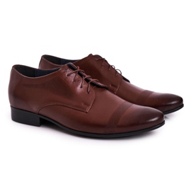 Bednarek Polish Shoes Pantofole da uomo in pelle Bednarek marrone scuro