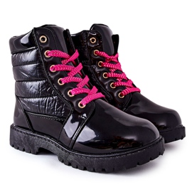 Stivali Bambini Riscaldati Con Pelliccia Con Trapuntatura Black Pinkie nero