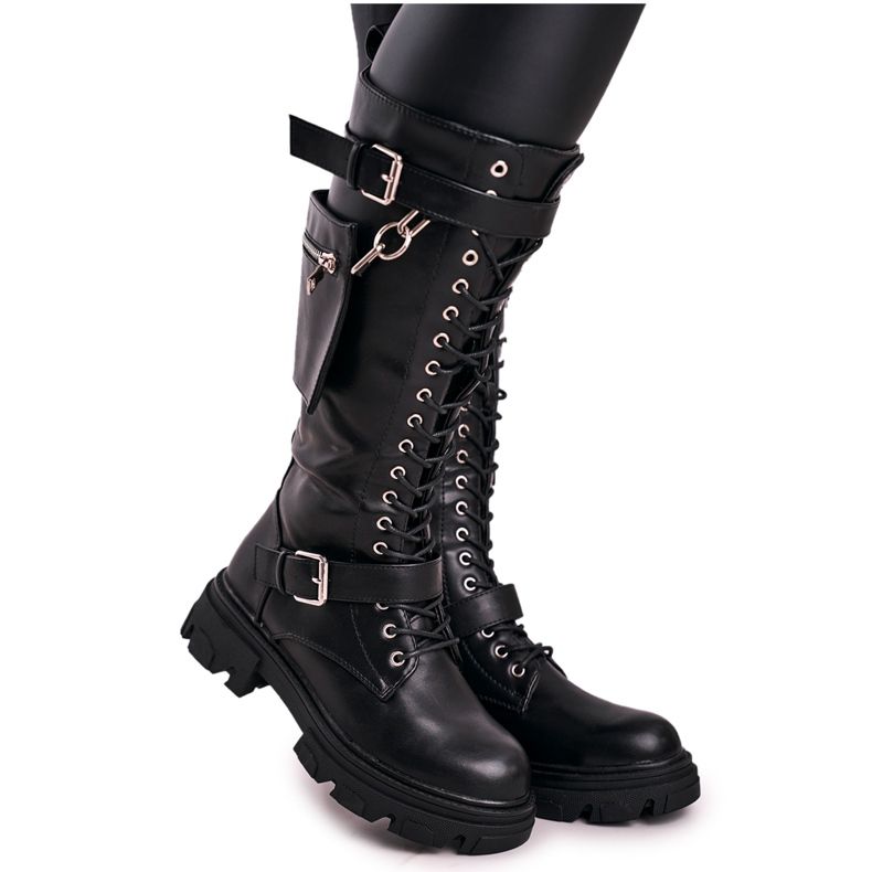 PS1 Stivali Caldi Da Donna Con Rene Staccabile Nero Brooklyn