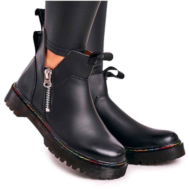 Stivaletti Chelsea Da Donna Con Cuciture Colorate Nero Addison