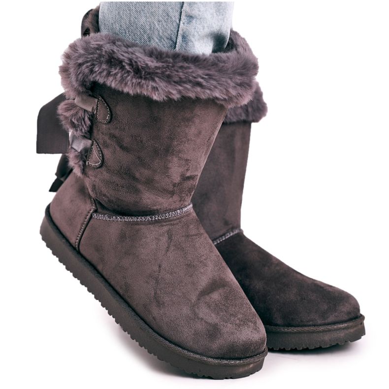 Stivali da neve da donna con una pelliccia foderata di pelliccia Grey Kaylee grigio