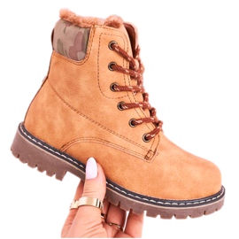 Apawwa Stivali per bambini Trappers riscaldati con pelliccia Camel London beige marrone