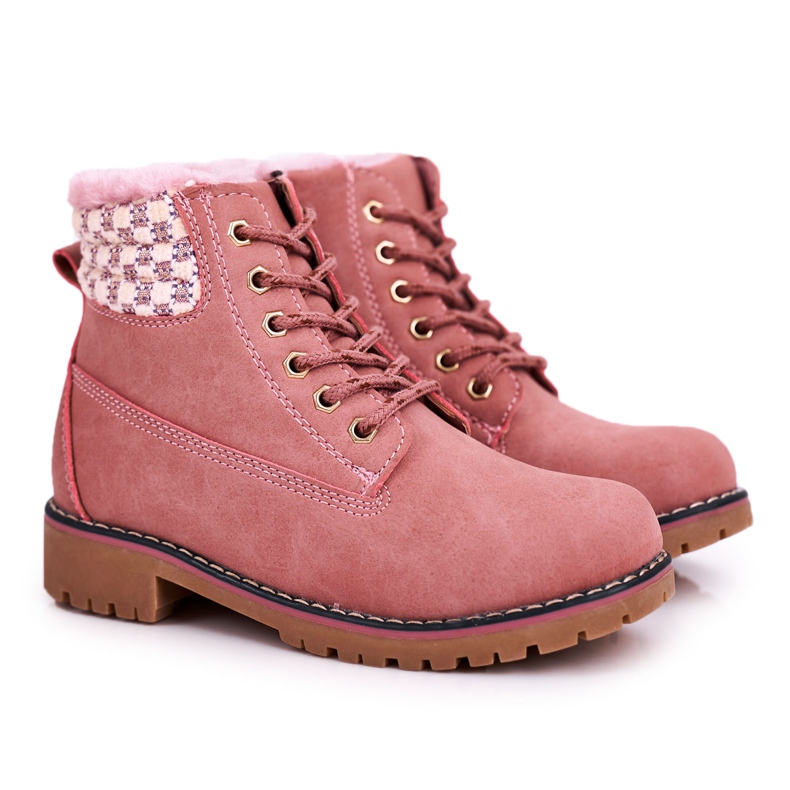 Apawwa Stivali per bambini Trappers isolati con pelliccia Pink Forest rosa