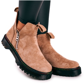 Stivaletti Chelsea Da Donna Con Cuciture Colorate In Camoscio Beige Addison
