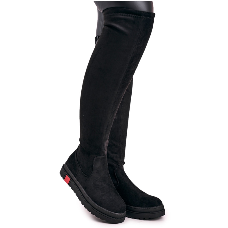 Stivali Alti Donna Camoscio Nero Gracelyn