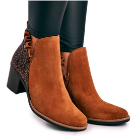 Stivali da donna in pelle con tacco alto Maciejka Red 04833 marrone
