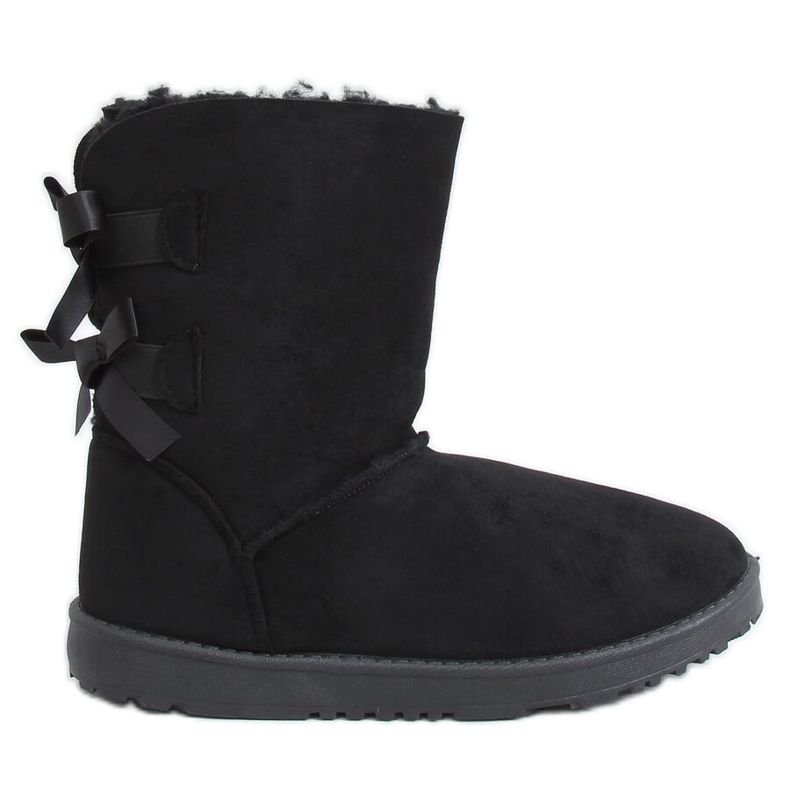 Doposci con fiocchi neri B195-1 Black nero