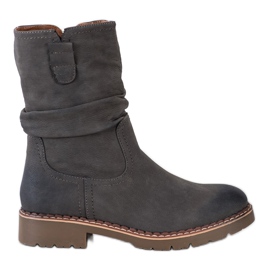 Super Mode Stivali Con Tomaia Increspata