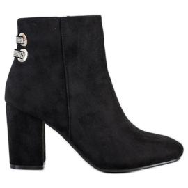 SHELOVET Stivali Eleganti Con Cubic Zirconia nero