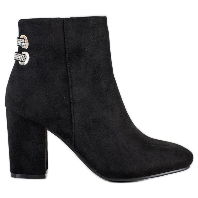 SHELOVET Stivali Eleganti Con Cubic Zirconia nero