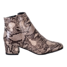 SHELOVET Stivaletto con stampa serpente beige marrone
