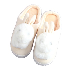 Ciabatte da donna coniglietti beige MA01 Beige écru