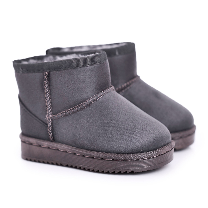 Caldi stivali da neve da bambino per bambini Grey Gooby grigio