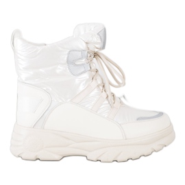 SHELOVET Caldi stivali da neve sportivi bianco argento