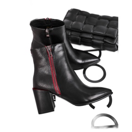 S.Barski Stivali neri da donna Black Lippi nero rosso