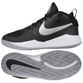 Scarpa da basket Nike Team Hustle D 9 (GS) Jr AQ4224 001 bianco, bianco, nero nero