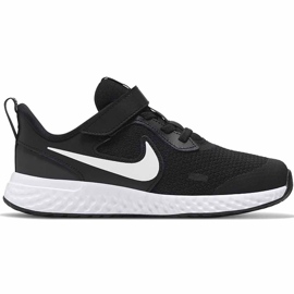 Scarpe per bambini Nike Revolution 5 nere e bianche BQ5672 003 bianca nero