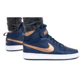 Nike Court Borough Mid 2 Jr CD7782-400 scarpe nero blu navy