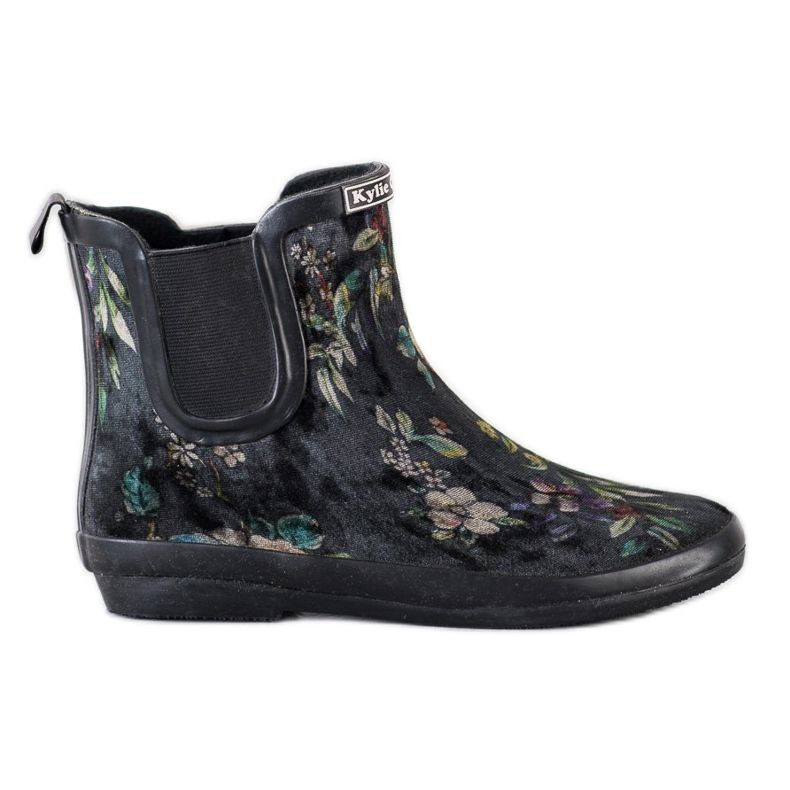 Kylie Stivali in pelle scamosciata con fiori nero