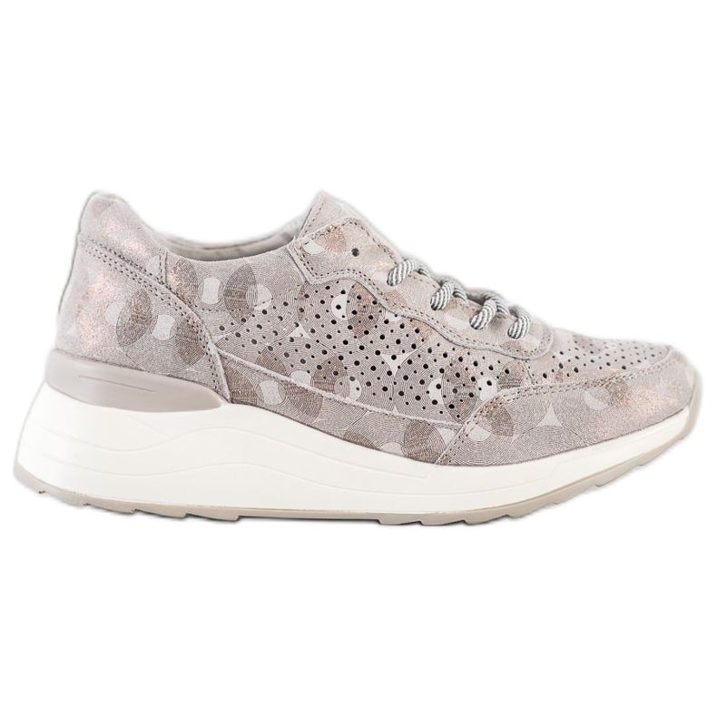 Goodin Sneakers in pelle alla moda beige marrone d'oro