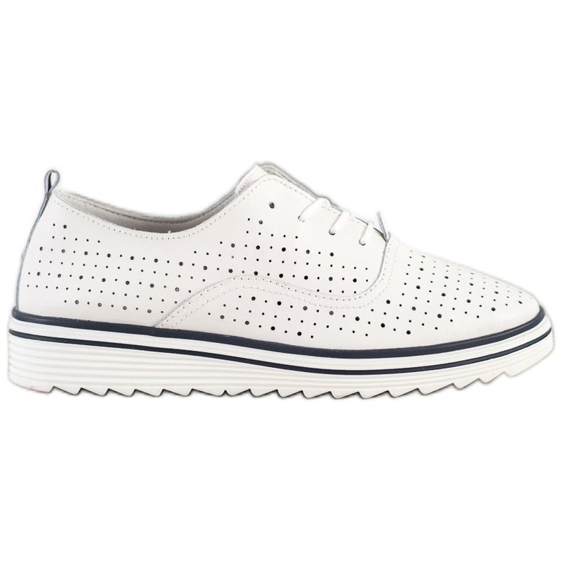 Goodin Calzature in pelle traforata bianca