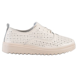 Goodin Calzature in pelle traforata beige