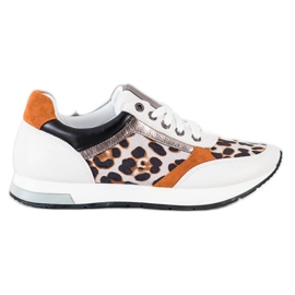 Kylie Scarpe da ginnastica alla moda beige bianco marrone arancia d'oro