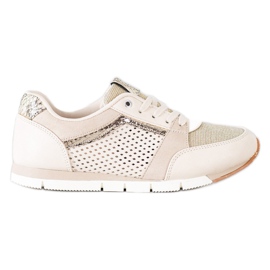 Kylie Scarpe sportive traforate beige d'oro
