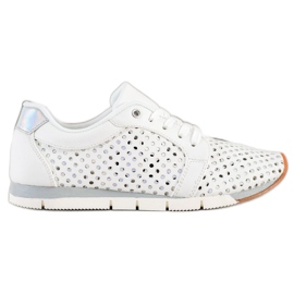 Kylie Sneakers bianche traforate bianco argento