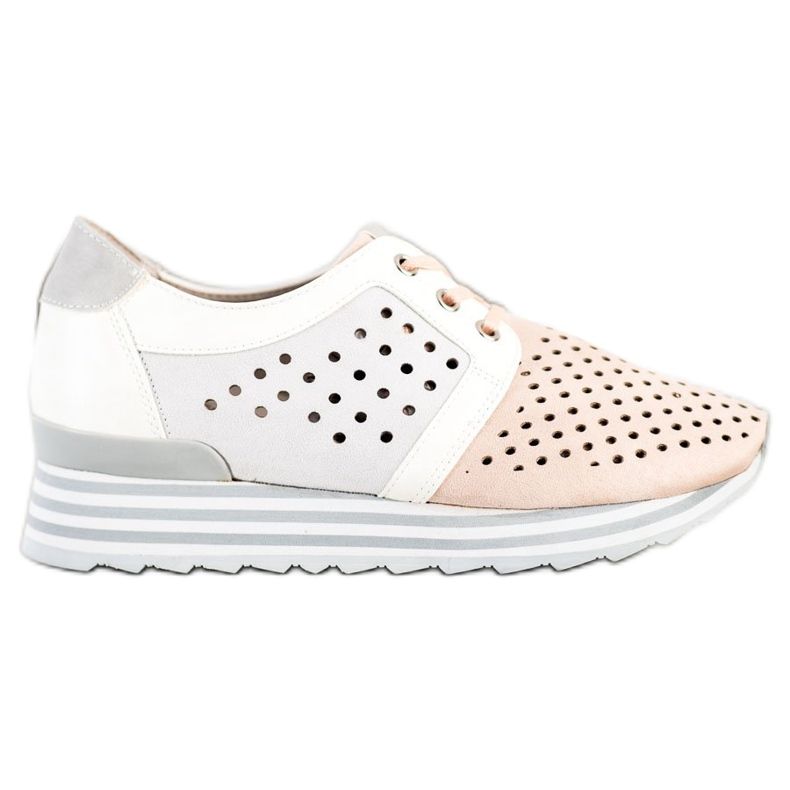 Aclys Sneakers traforate bianca rosa grigio